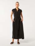 Foster Cupro Shirt Midi Dress - 16 Black