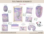 Cot Duvet Bedding Pastel Panda Hot Air Balloon Set