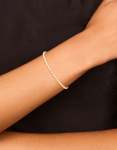 Goldair Gold Plated Cubic Zirconia Dainty Oval Tennis Bracelet