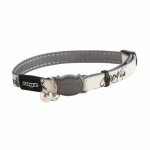 CAT Rogz Z Glow Reflective Safeloc Breakaway Collar Black Jumping Design Waggs Pet Shop