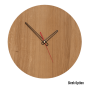 Quinn Wall Clock In Oak - 300MM Dia / Clear Varnish / Sleek / Red Second Hand