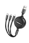 Hoco 3 In 1 Retractable Data Cable C Type-micro-iphone Cable 1M