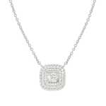 Domina Necklace With Square Pendant With Cubic Zirconia