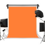 3X6M Pvc Vinyl Studio Backdrop Orange With Black Backing - Default