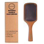 Ecotrees Wooden Paddle Hair Brush Air Cushion Massage Comb Anti Static Detangling Paddle Brush For Reducing Hair Breakage