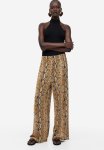 Pull-on Jersey Trousers - Brown Snakeskin Patterned