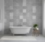 Bathroom Wallpaper In Marbled Tile Design