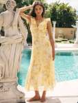 Lenny Godet Printed Midi Dress - 20 Gold Layla Botanical