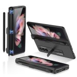For Samsung Galaxy Z FOLD3 5G Gkk Magnetic Full Coverage Phone Flip Case With Pen Slot Black