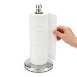 Paper Towel Holder Countertop One-handed Tear Stainless Steel Weighted Base Paper Towel Roll Holder Stand Paper Towel Dispenser