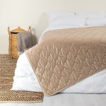 Quilted Nest Velvet Throw - Cloud - Stone