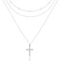 Jursena Layered Gold/silver Necklaces For Women|stackable 14K Gold Plated Choker Necklace|dainty Silver Cross Pendant Layered Necklace Set Jewelry Fai
