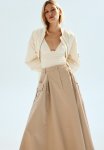 A-line Cargo Skirt - Beige