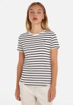 Tommy Hilfiger 1985 Slim Slub Crew Neck Short Sleeve - Breton Stripes White