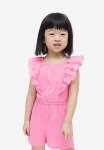 Flounce-trimmed Jumpsuit - Pink