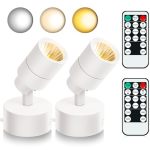2 Pack LED Spot Lights Indoor 3W Uplighting With Remote Control Dimmable And Timer 3 Lighting Modes Accent Uplights For Plants P