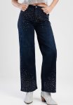 Sissy Boy Montana: Ryder Wide Leg With Diamantes - Blue & Black