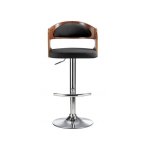 Leather Swivel Bar Stool With Backrest