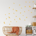Flying Sparrows Wall Sticker - Metallic Rose Gold