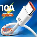 120W Super Fast Charge Usb-c Cable 10A Silicone Round USB To Type-c Male To Female Charging Cord For Samsung Xiaomi Redmi Oneplu