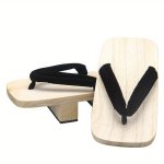 Men's Japanese Style Wooden Geta Sandals Clogs Flip Flops Japanese Traditional High Heel Slippers