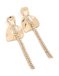 Goldair Gold Diamante Floral Petal Drop Earrings