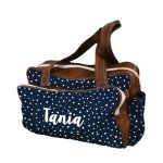 Mommy To MINI Nappy Bag Travel Bag Navy With White Polkadots