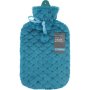 Clicks Hot Water Bottle With Cover & Pom Pom Teal