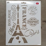 Bonjour Eiffel Stencil 345X273