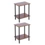 Retro Industrial-style Side Table And Wooden Coffee Table 2-PIECE Set