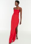 Slit Detail Strappy Back Maxi Dress - Red