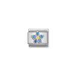 Rose Gold Blue Flower Link