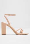 Rosalind Ankle Strap Block Heel - Medium Beige