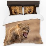 Growling Lion Panthera Leo By Fanie Heymans Rectangle Tablecloth
