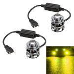 1 Pair H7 27W DC12V Car Aluminum Alloy Flashing LED Headlight Gold Light