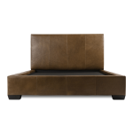 @home Blaine Leather Bed Codiac Taupe Extra Length
