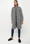 Houndstooth Long Shacket - Black & White