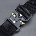 Heavy-duty Tactical Belt Adjustable Webbing Belt With Quick-release Metal Buckle