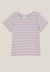 Cotton On Raya Rib Baby Tee - Rainbow Stripe Rib
