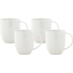 & Williams White Basics Diamonds Coupe Mug Set 4 Piece 420ML