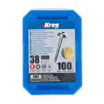 Kreg Zinc Pocket Hole Screws 38 Mm 1.50& 8 Coarse Thread Mx Loc | 100CT