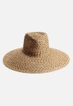 Wide Brim Straw Hat - Beige