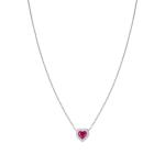 All My Love Necklace Red Heart With Cubic Zirconia
