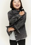 Hooded Denim Overshirt - Grey & Black
