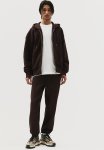 Oversized Fit Zip-through Hoodie - Brown