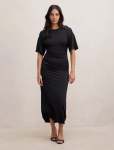 Colbie Gathered Jersey Midi Dress - 20 Black