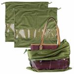 Plasmaller Dust Cover Storage Bags Terylene Flannel Drawstring Pouch With Clear View Window For Handbags Purses Pocketbooks Shoe