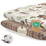 Pobibaby 2 Pack Pack N Play Sheets For Boys - Premium Cotton Blend Fitted Playard Sheet Soft Breathable MINI Crib Sheets Boy Pla