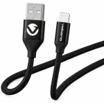 Volkano Weave Series Fabric Braided Mfi Lightning Cable 27W 1.2M - Black VK-20109-BK