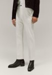 Regular Fit Crease-leg Trousers - White